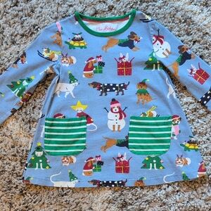 Mini Boden Kids' Holiday Print Long Sleeve Top
